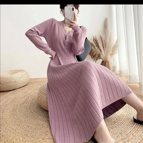 NWT lavender knitted dress - Picture 2 of 7
